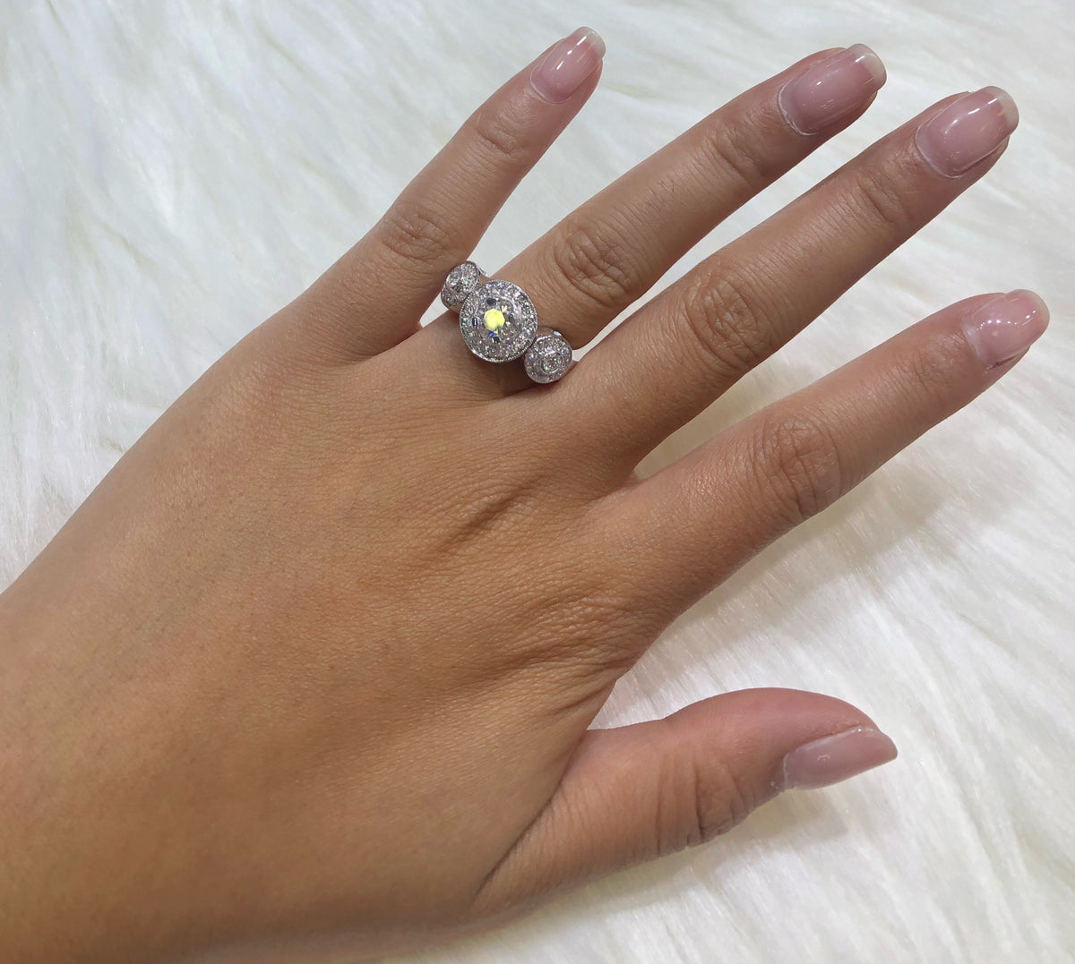 Diamond Engagement Ring 1.40 ct tw 14K White Gold DENG064 - NorthandSouthJewelry