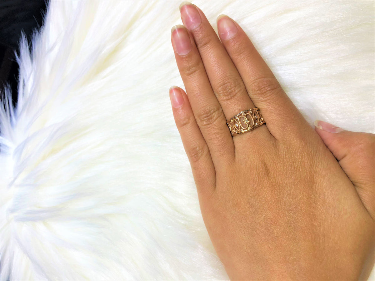 Gapped Diamond Ring 0.21 ct tw Round 14K Rose Gold DIR017 - NorthandSouthJewelry