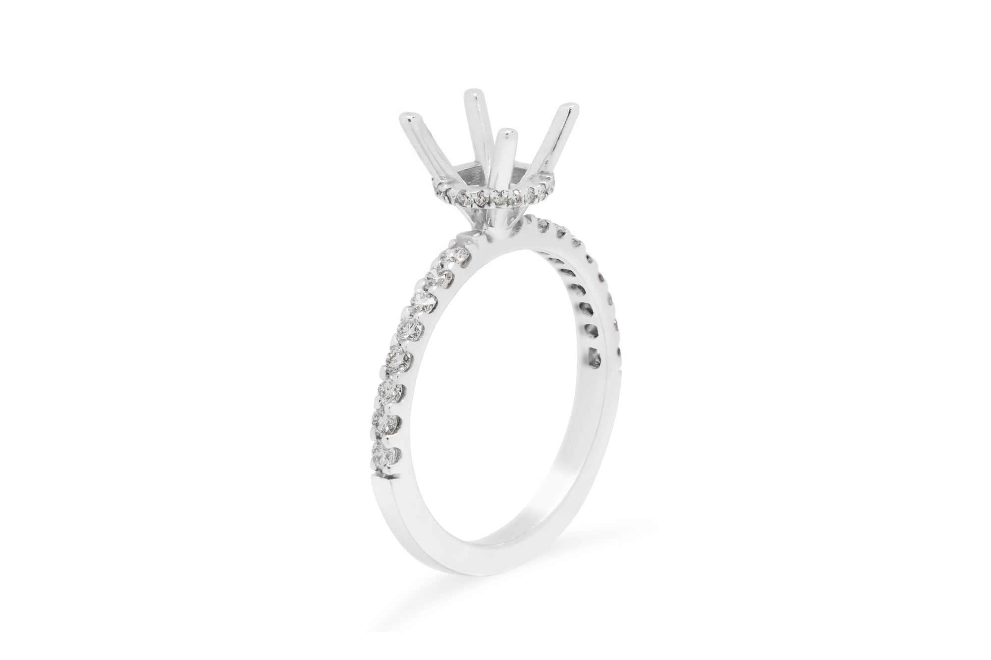 Monique with Under Halo Engagement Setting (Setting Only) 0.98 ct tw 14K White Gold ESET002