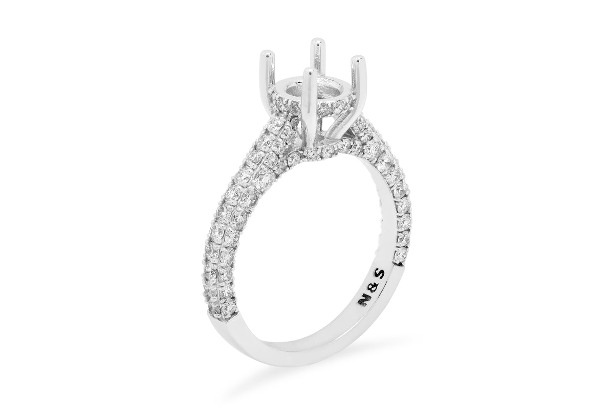 Iris 3D Engagement Setting (Setting Only) 1.18 ct tw 14K White Gold ESET006