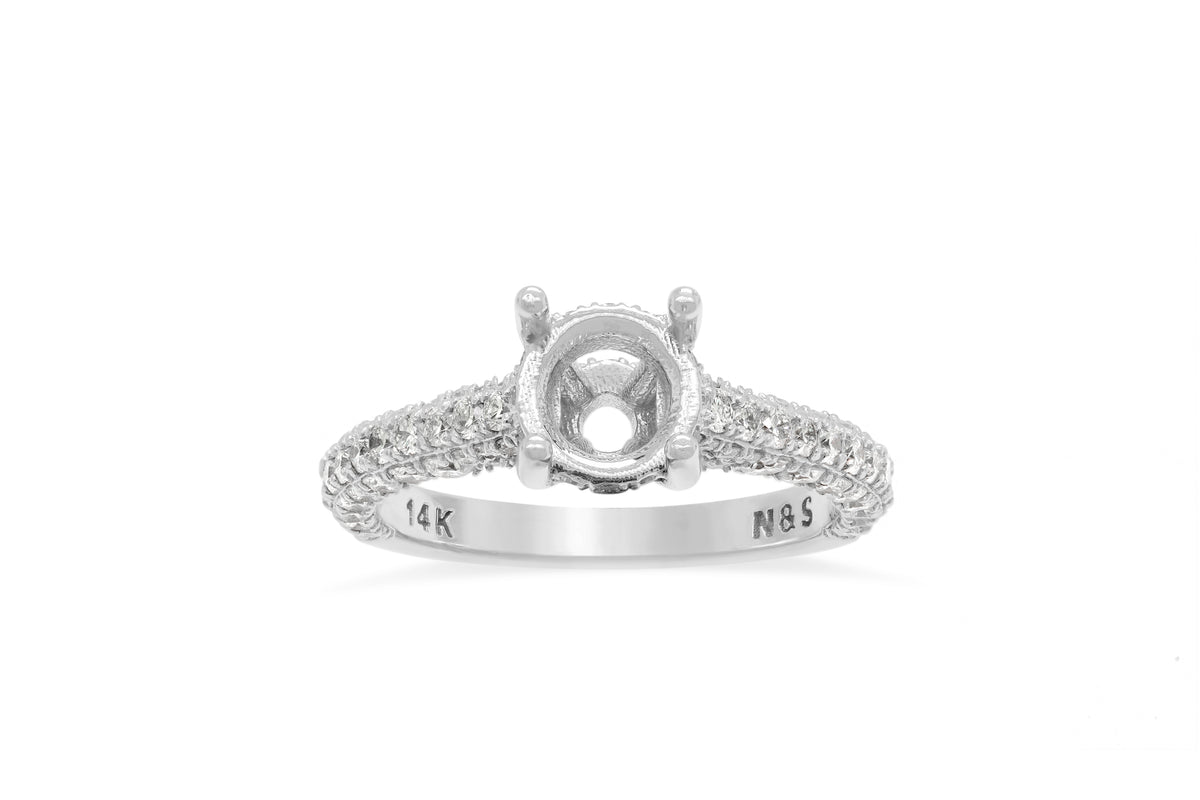 Iris 3D Engagement Setting (Setting Only) 1.18 ct tw 14K White Gold ESET006