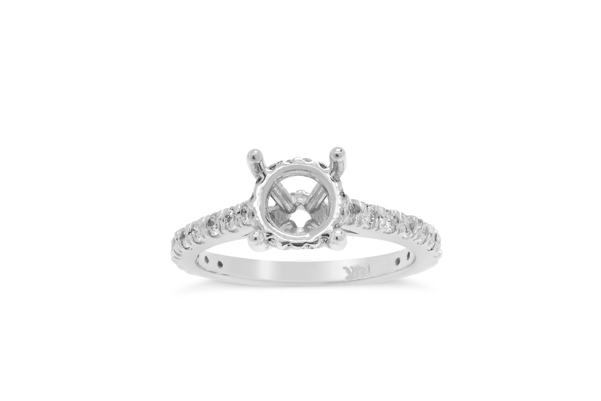 Dianne Prong Set with Under Halo Engagement Setting (Setting Only) 0.66 ct tw 14K White Gold ESET009