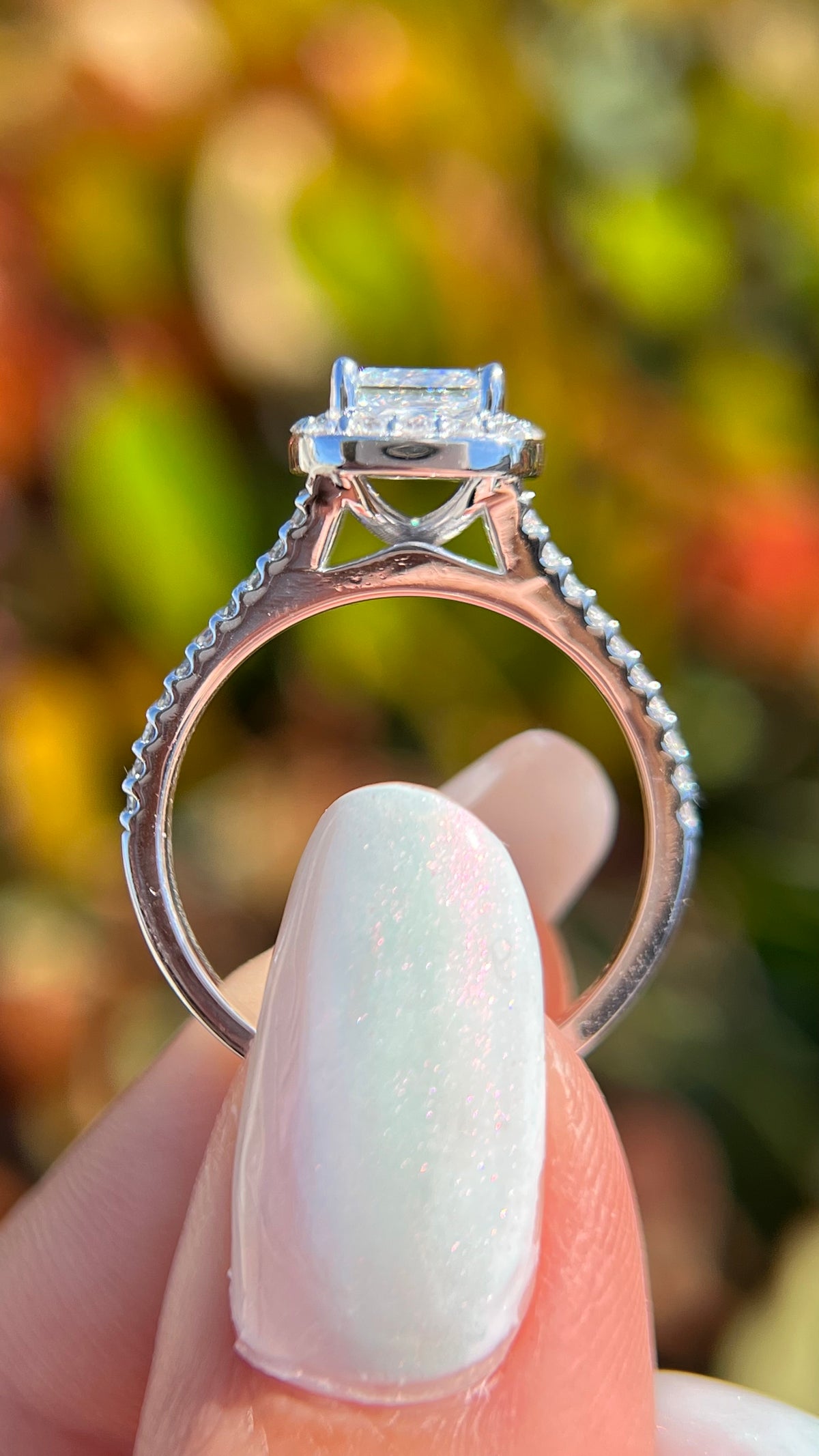 Elena 1.07ct E-VS1 Princess Cut Lab Grown Diamond Engagement Ring 14K Gold