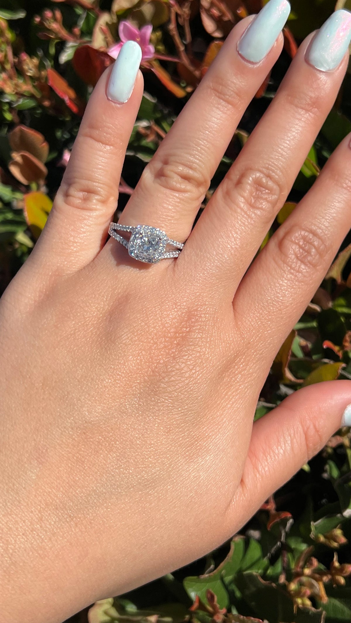 Elena 1.07ct E-VS1 Princess Cut Lab Grown Diamond Engagement Ring 14K Gold