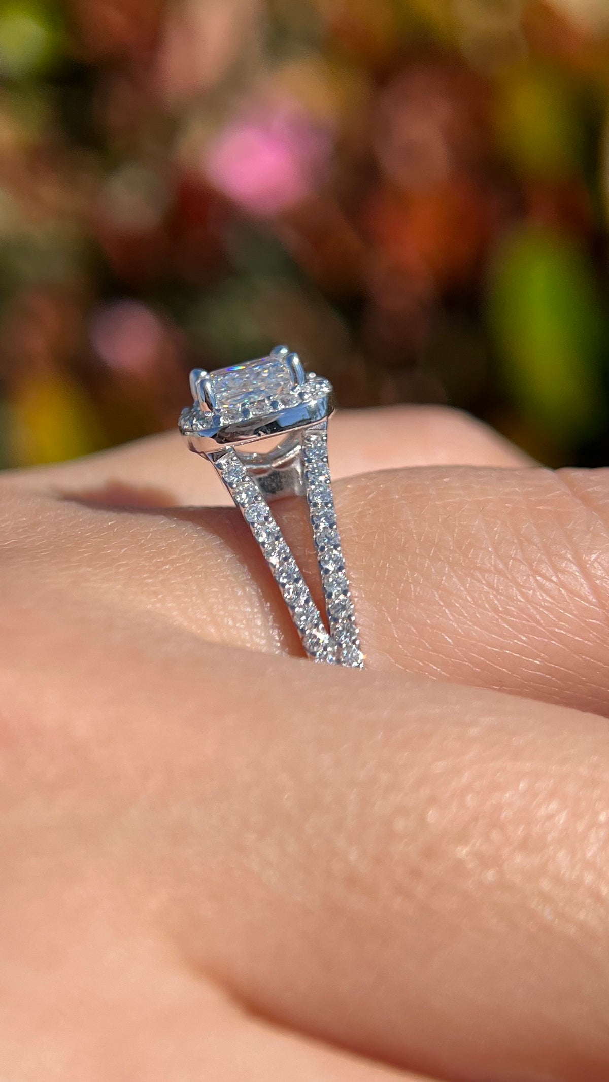 Elena 1.07ct E-VS1 Princess Cut Lab Grown Diamond Engagement Ring 14K Gold