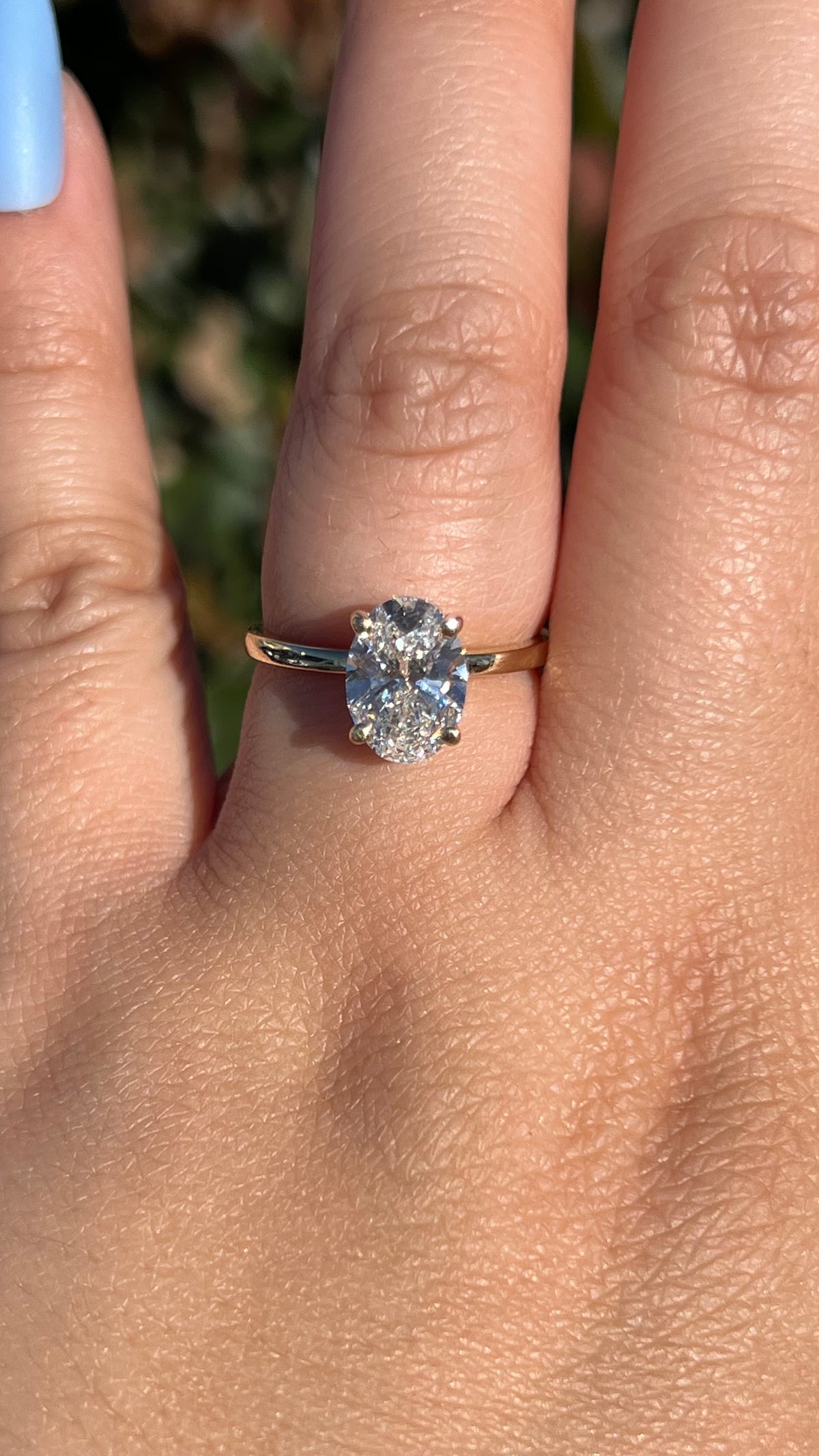 Evie 1.91ct E-VS1 Oval Cut Lab Grown Diamond Engagement Ring 14K Gold