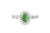 0.61 Oval Green Garnet Diamond Ring 0.39 CT TW 14K White Gold GRGR001 - NorthandSouthJewelry