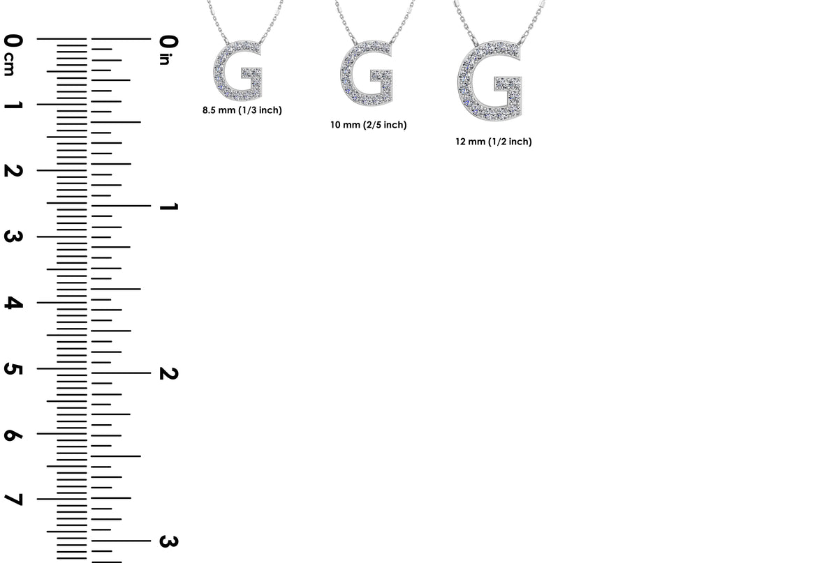 Initial G Diamond Pendant 14K Gold DIP007