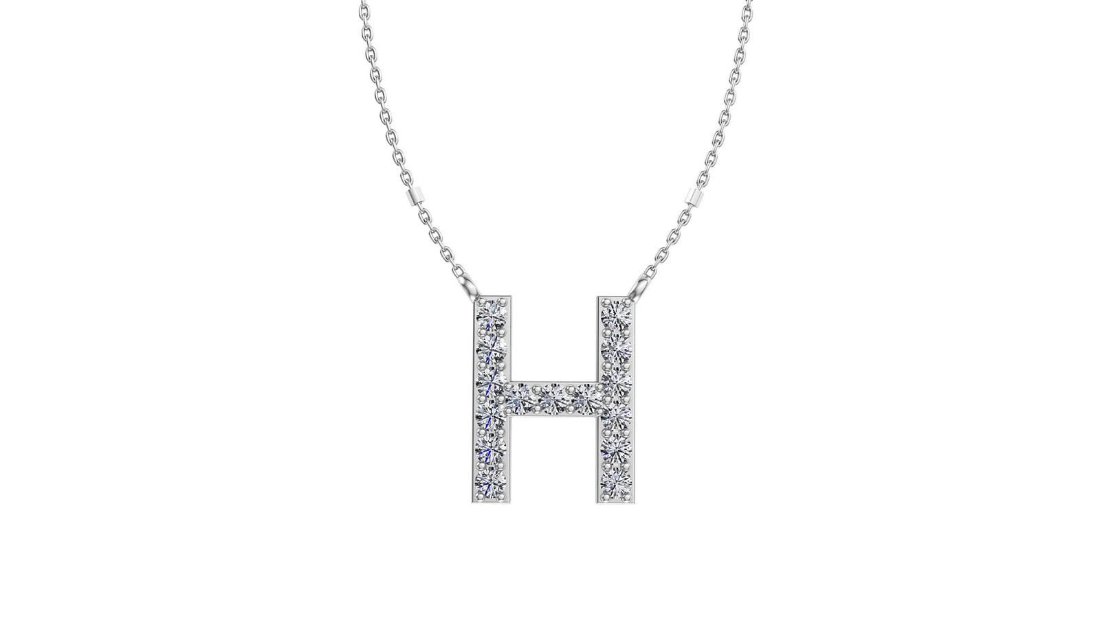 Initial H Diamond Pendant 14K Gold DIP008