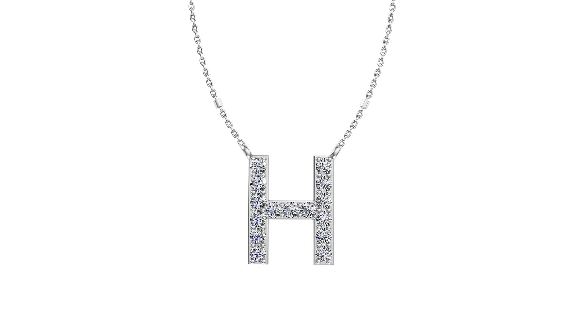 Initial H Diamond Pendant 14K Gold DIP008