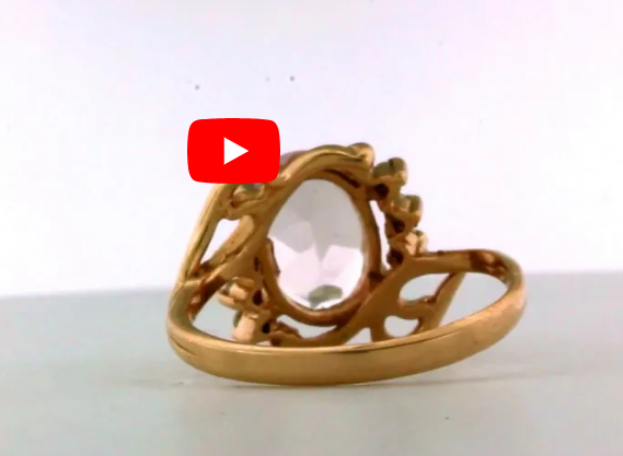 1.66 CT Oval Morganite Diamond Ring 0.09 CT TW Diamonds 14K Rose Gold MGR004 - NorthandSouthJewelry