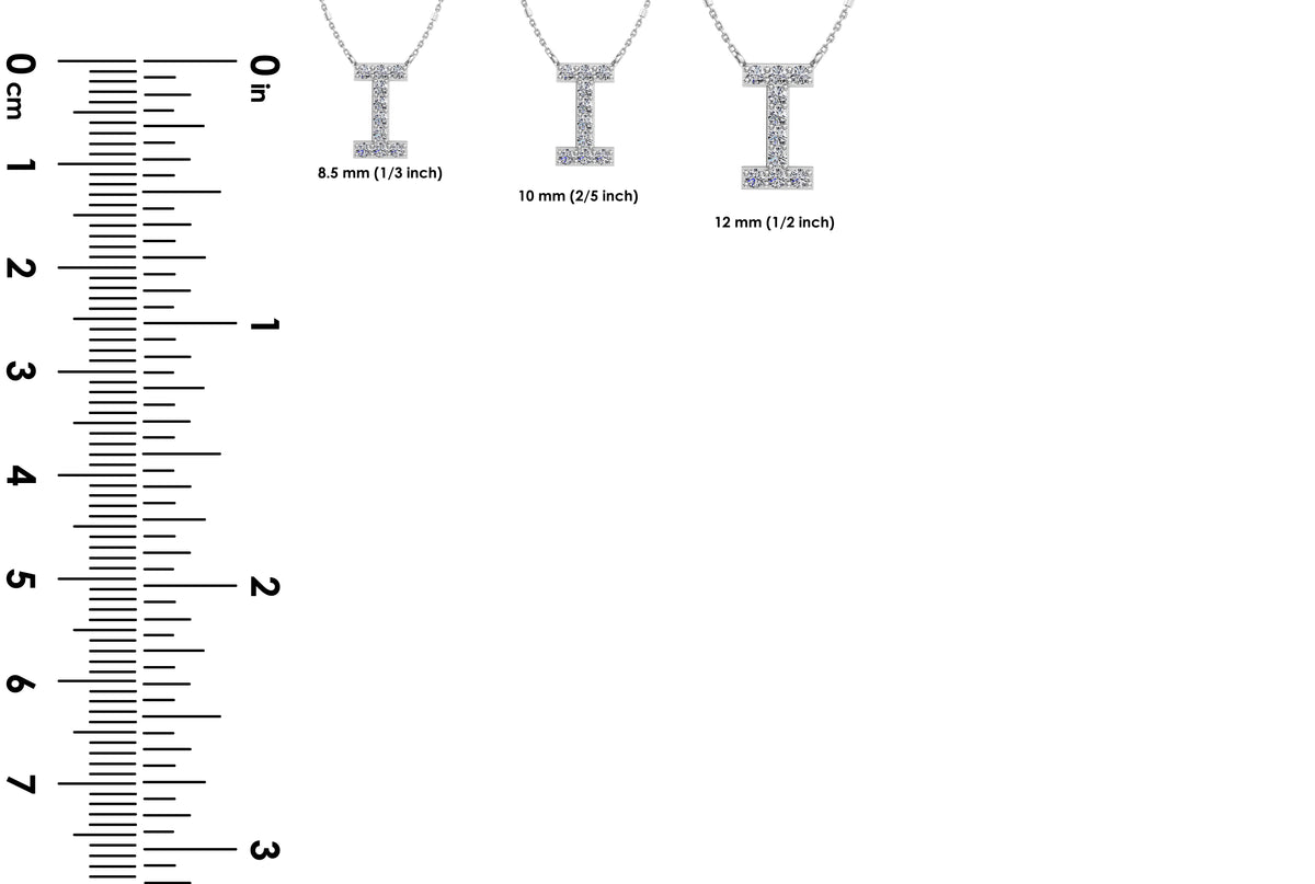 Initial I Diamond Pendant 14K Gold DIP009