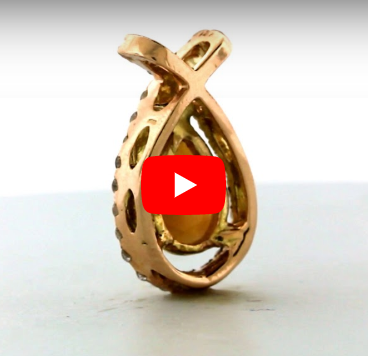 1.66 CT Pear Opal Diamond Pendant 0.66 CT TW 14K Rose Gold OPEN004 - NorthandSouthJewelry