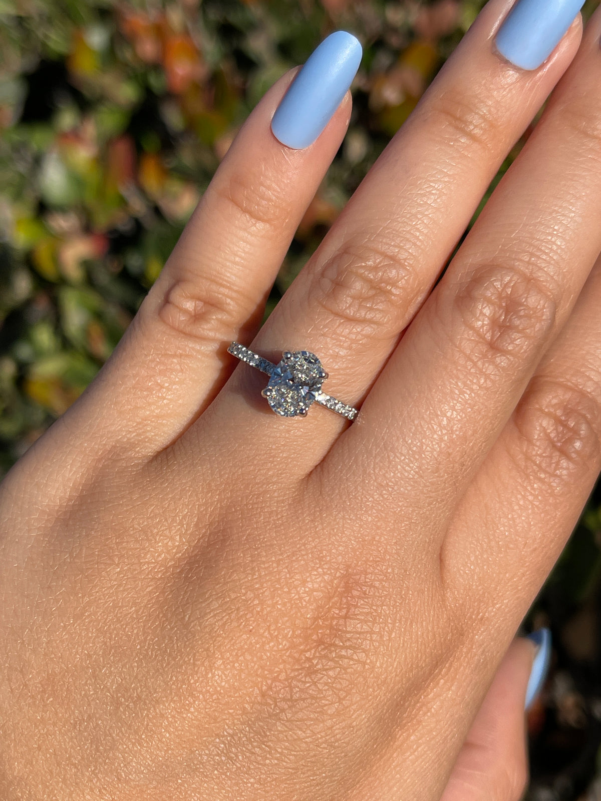 Jada 1.58ct E-VS1 Oval Cut Double Hidden Halo Lab Grown Diamond Engagement Ring 14K Gold