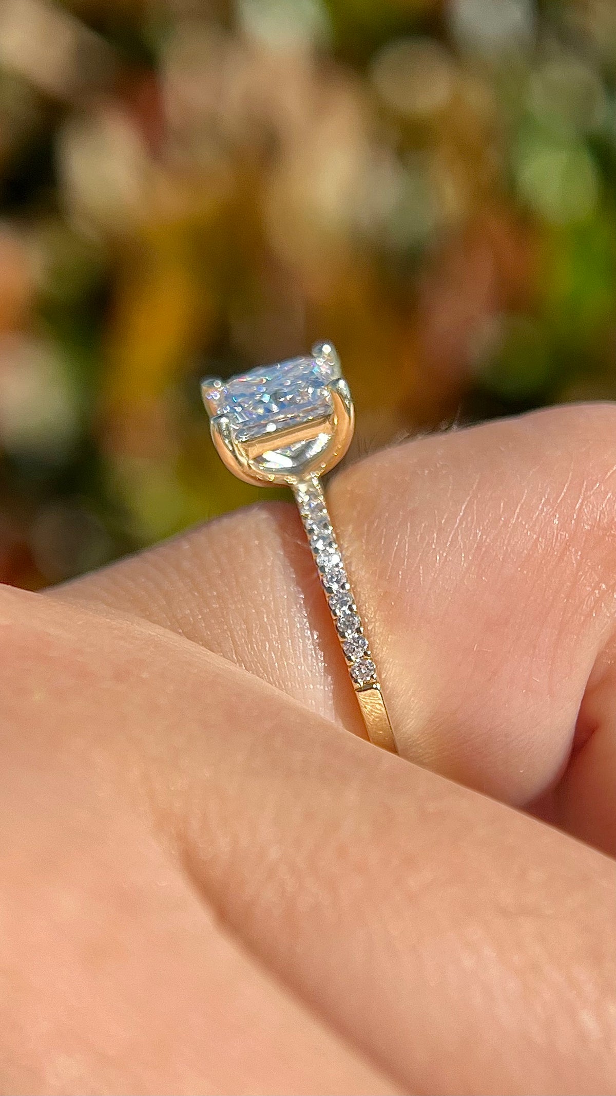 Jada 2.57ct F-VS1 Princess Cut Lab Grown Diamond Engagement Ring 14K Gold