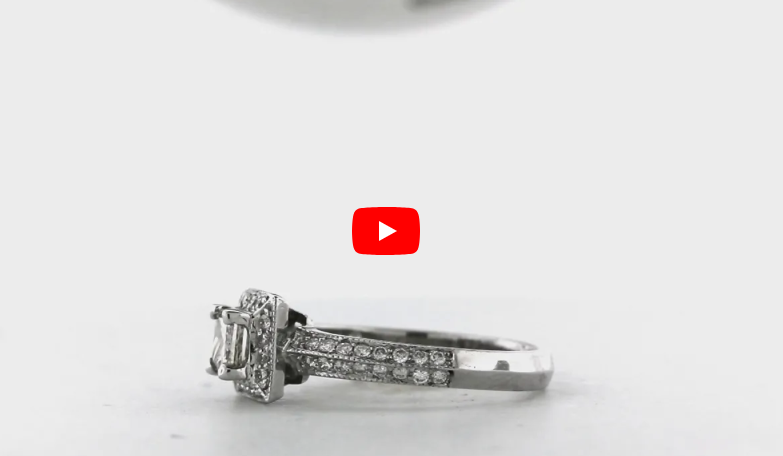 Princess Cut Diamond Engagement Ring 1.34 ct tw 14K White Gold DENG046 - NorthandSouthJewelry