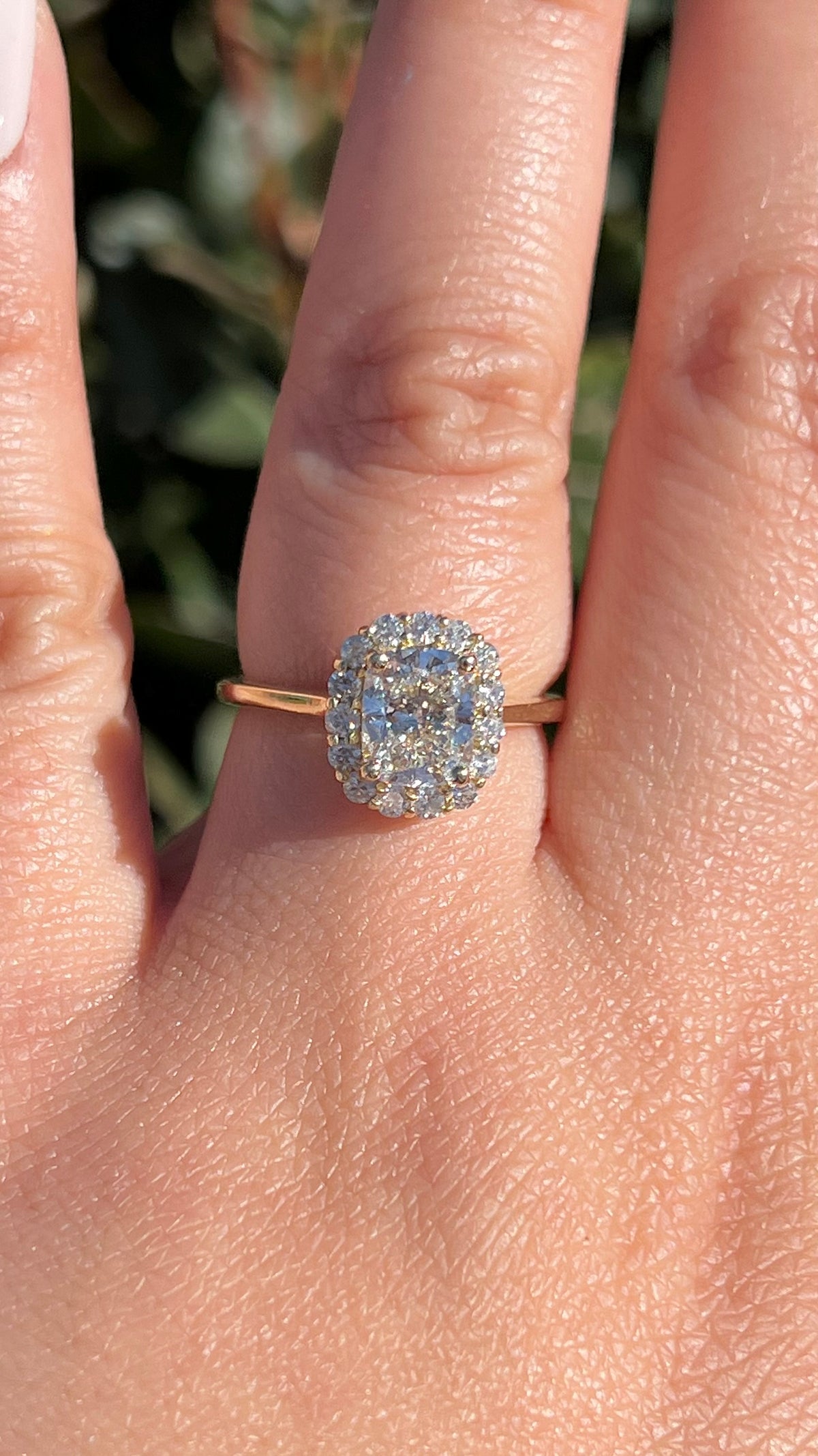 Kali 1.43ct F-VS2 Cushion Cut Lab Grown Diamond Engagement Ring 14K Gold