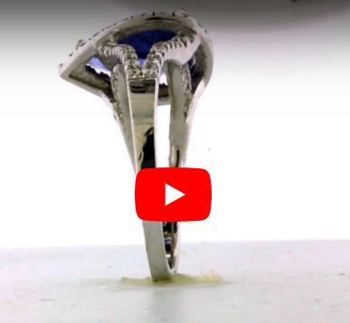 1.98 CT Tanzanite Diamond Ring 0.58 CT TW 14K White Gold TZR004 - NorthandSouthJewelry