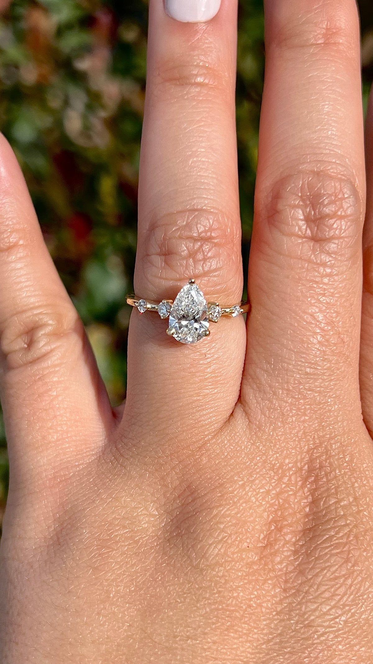 Staci 1.56ct E-VS1 Pear Cut Lab Grown Diamond Engagement Ring 14K Gold