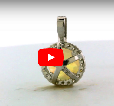 0.67 CT Opal Diamond 0.22 CT TW 14K White Gold OPEN005 - NorthandSouthJewelry