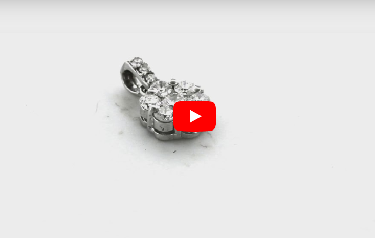 Cluster Diamond Pendant 0.65 CT TW 14K White Gold DPEN025 - NorthandSouthJewelry