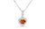 1.03 CT Pave Heart Shape Mandarin Garnet Diamond Pendant 0.25 CT TW 14K White Gold MGPEN002 - NorthandSouthJewelry