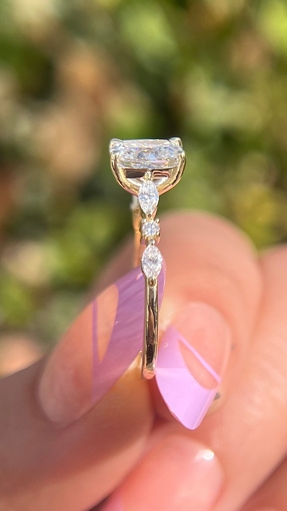 Mina 1.43ct F-VS1 Cushion Cut Lab Grown Diamond Engagement Ring 14K Gold