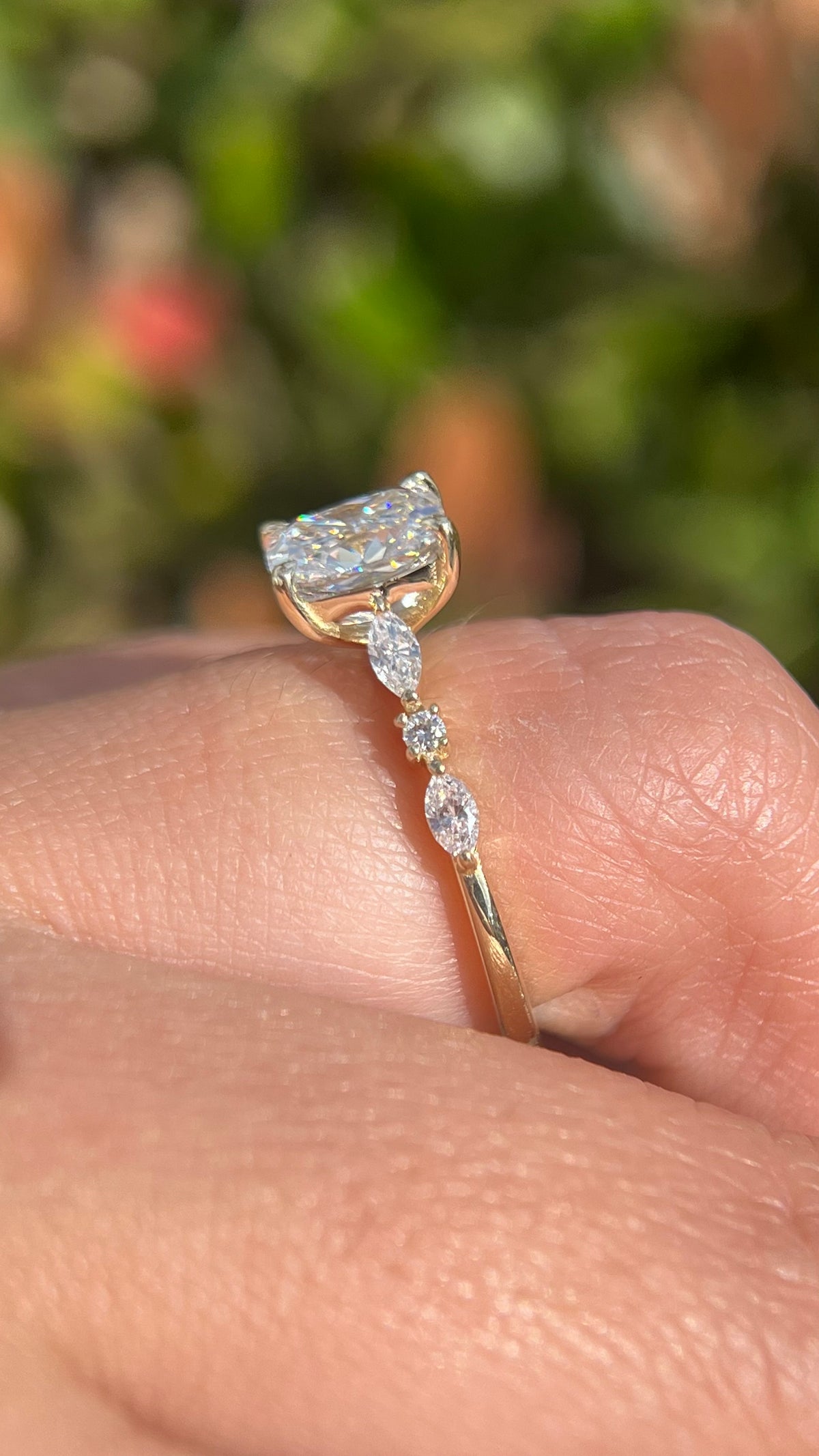 Mina 1.43ct F-VS1 Cushion Cut Lab Grown Diamond Engagement Ring 14K Gold