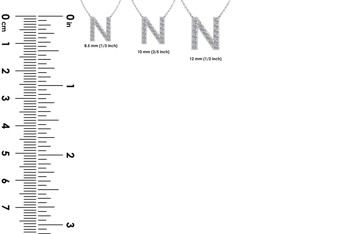Initial N Diamond Pendant 14K Gold DIP014