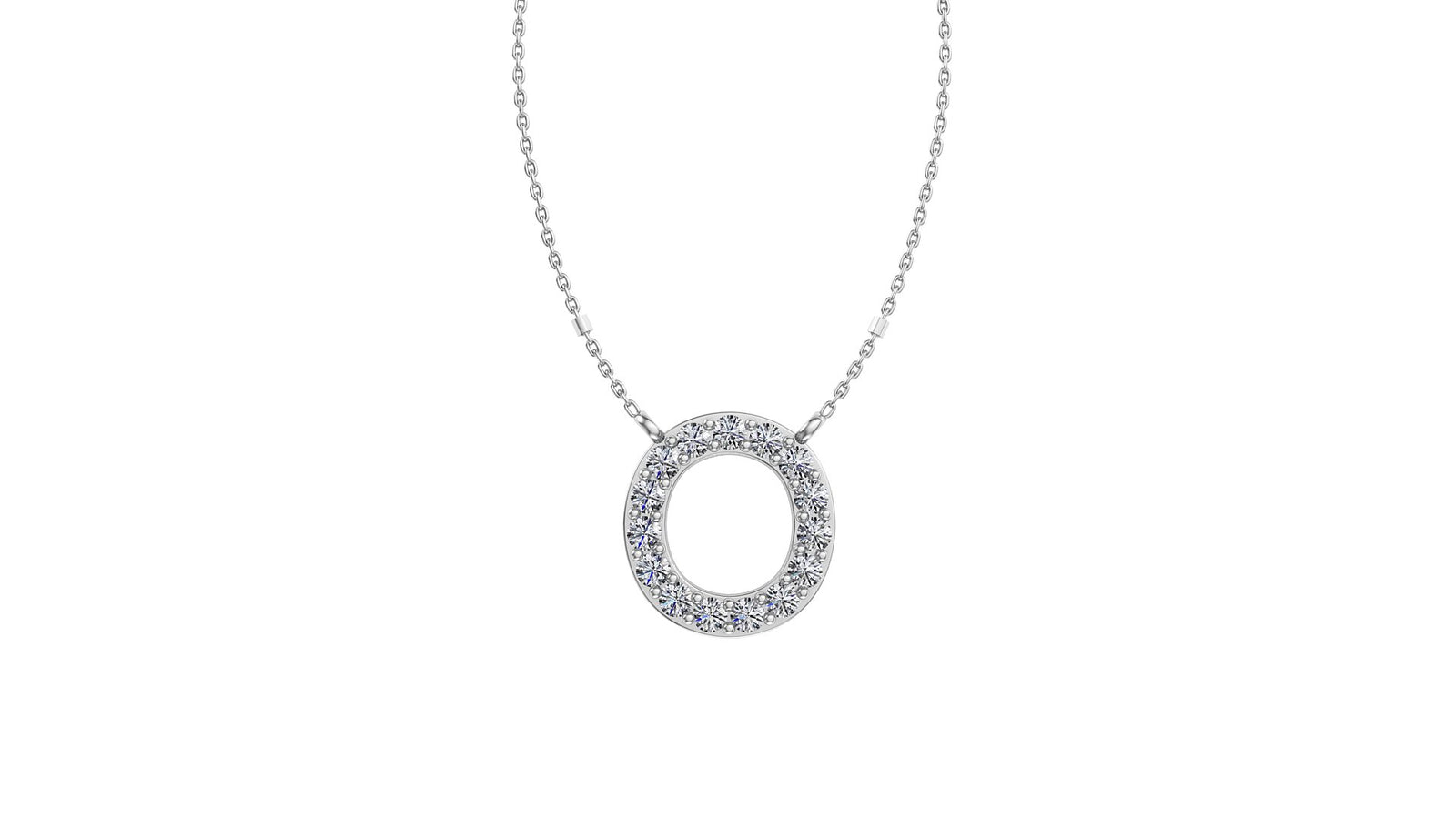 Initial O Diamond Pendant 14K Gold DIP015
