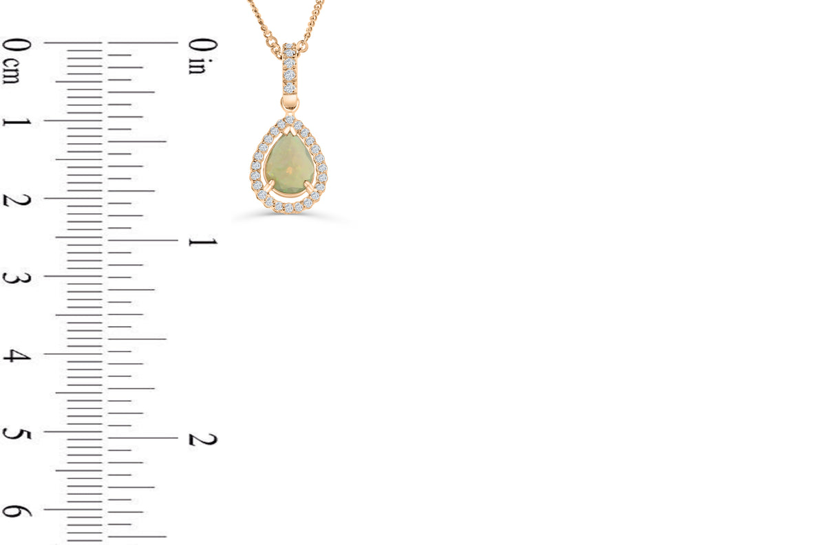 0.72 CT Pear Opal Diamond Pendant 0.25 CT TW 14K Rose Gold OPEN001 - NorthandSouthJewelry