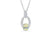 0.77 CT Oval Opal Diamond Pendant 0.26 CT TW 14K White Gold OPEN006 - NorthandSouthJewelry