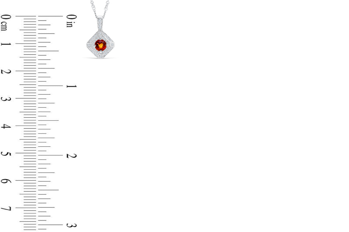 1.07 CT Pave Orange Sapphire Diamond Pendant OSPEN001 - NorthandSouthJewelry