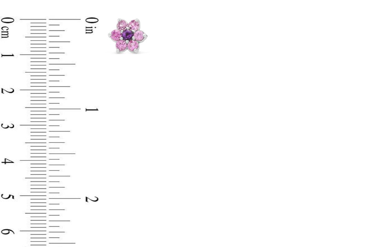 0.11 CT Amethyst Earring 1.43 CT TW Pink Sapphire 14K White Gold PSER001 - NorthandSouthJewelry