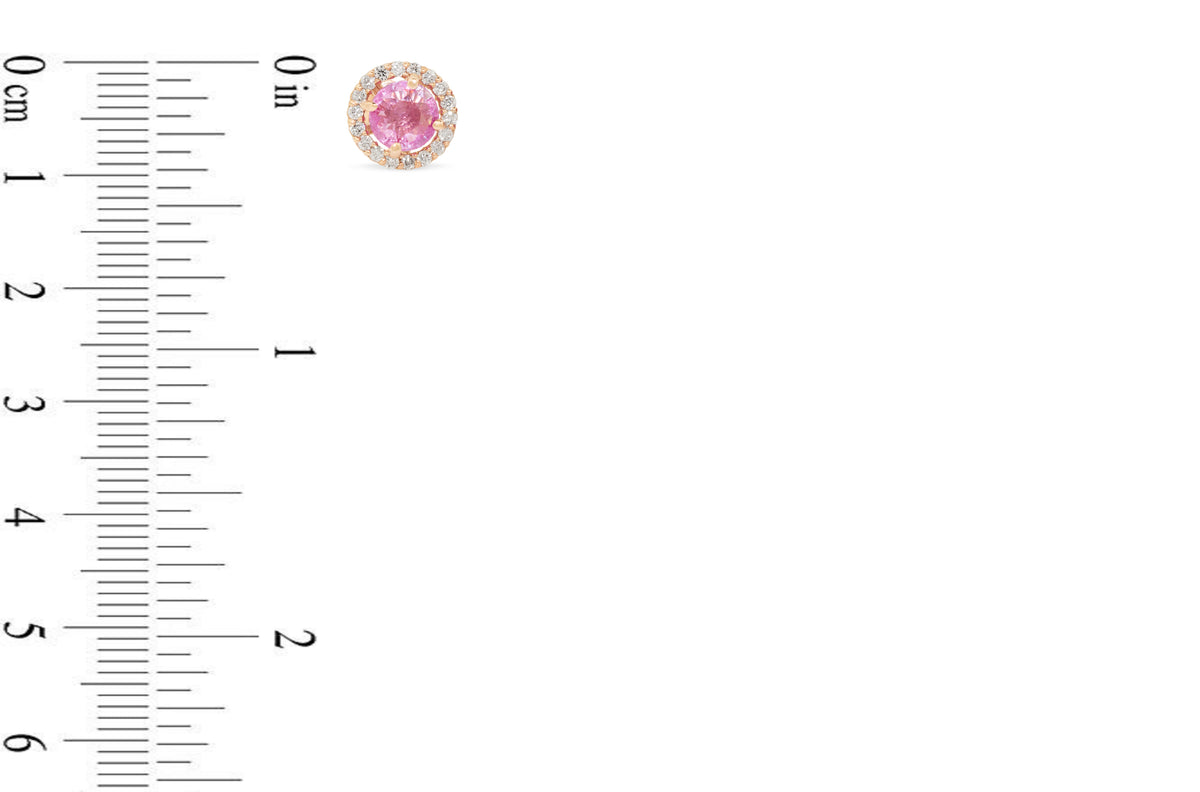 1.90 CT Pink Sapphire Earring 0.31 CT TW Diamonds 14K Rose Gold PSER003 - NorthandSouthJewelry