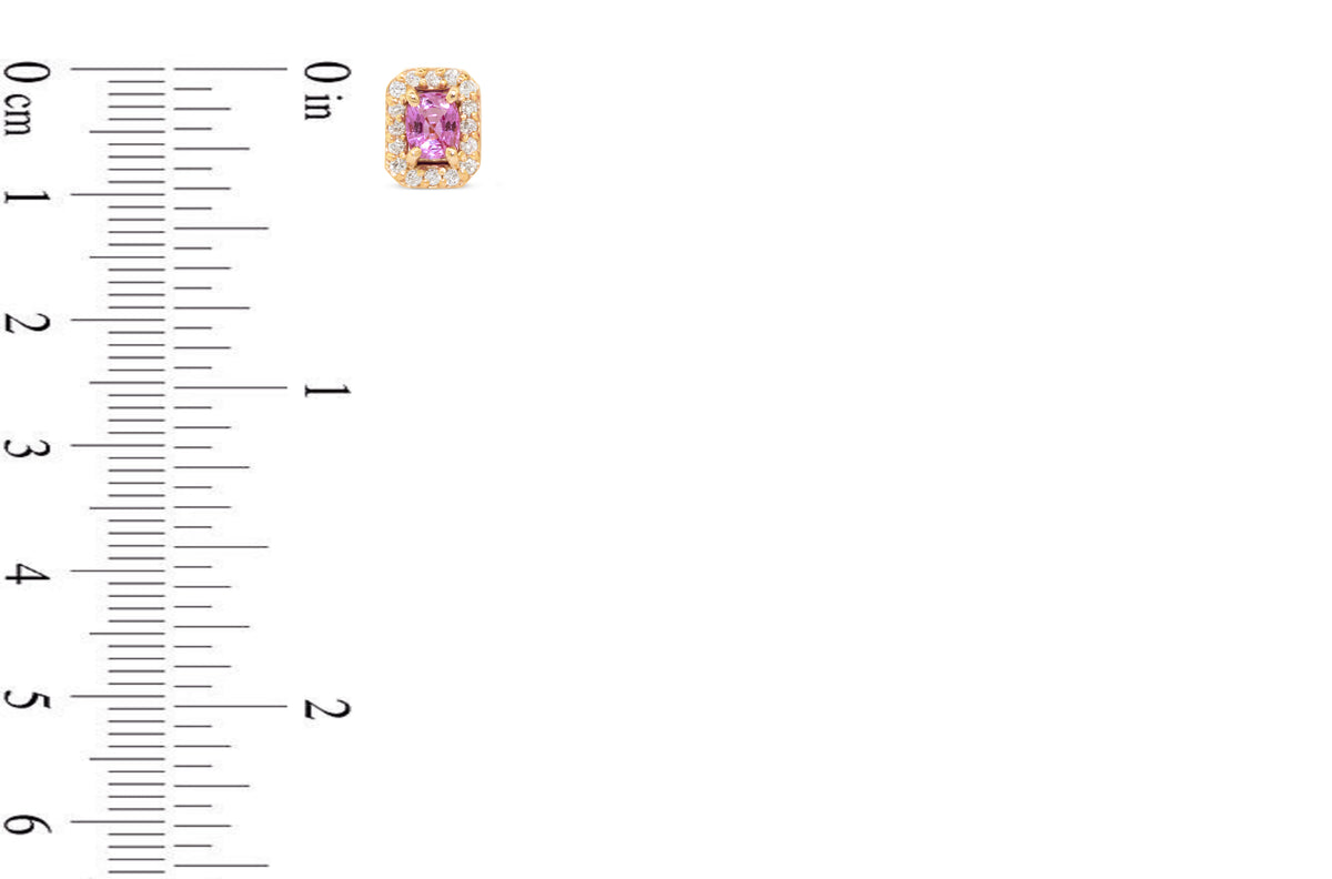 1.00 CT Oval Pink Sapphire Diamond Earring 0.27 CT TW Diamonds 14K Rose Gold PSER004 - NorthandSouthJewelry