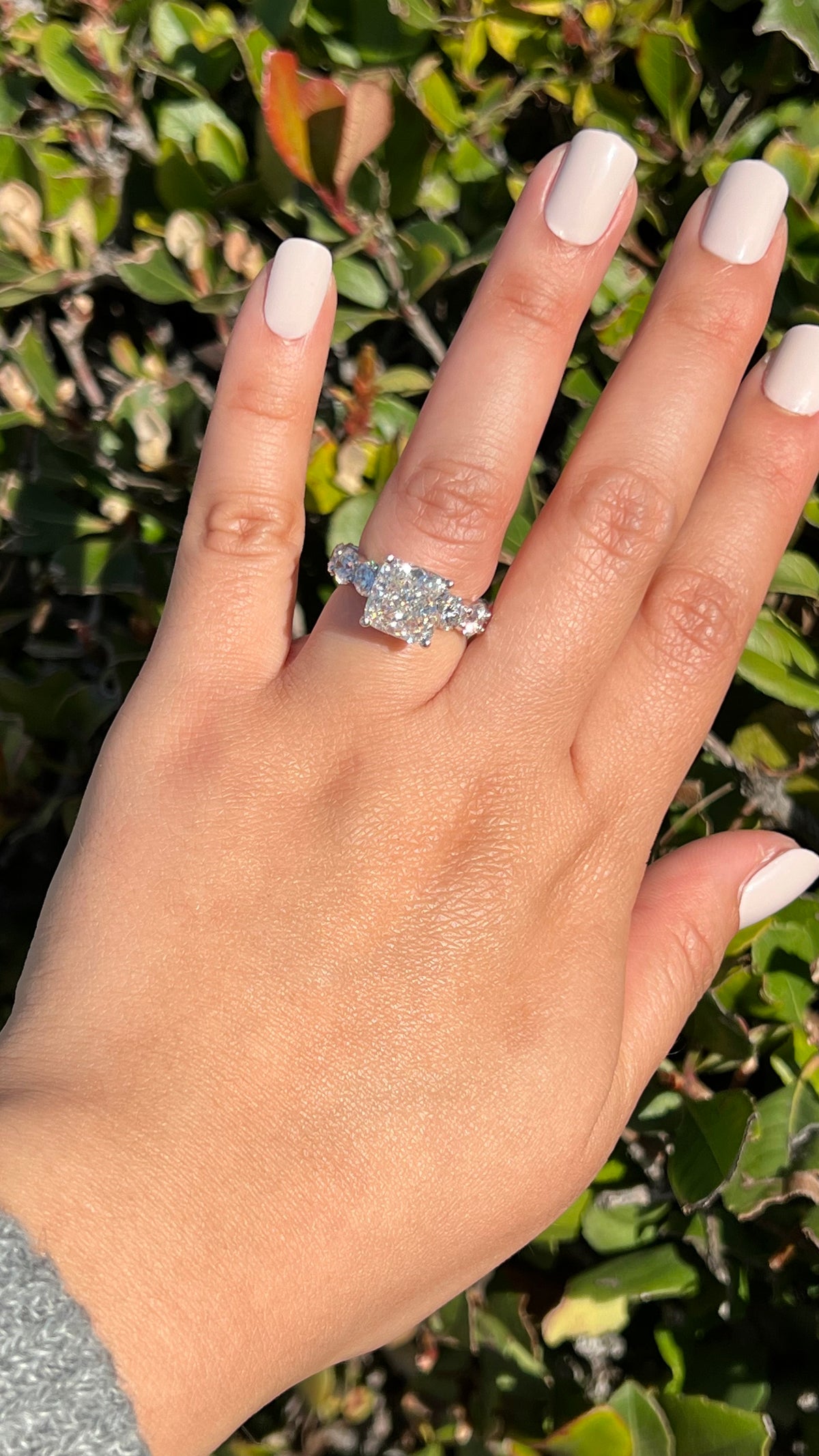 Patti 5.11ct E-VS1 Eternity Cushion Cut Lab Grown Diamond Engagement Ring 14K Gold