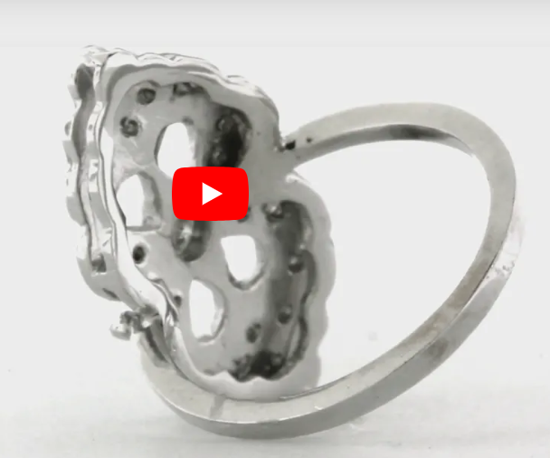 Diamond Ring 0.52 ct tw Round-cut 14K White Gold BAN029 - NorthandSouthJewelry