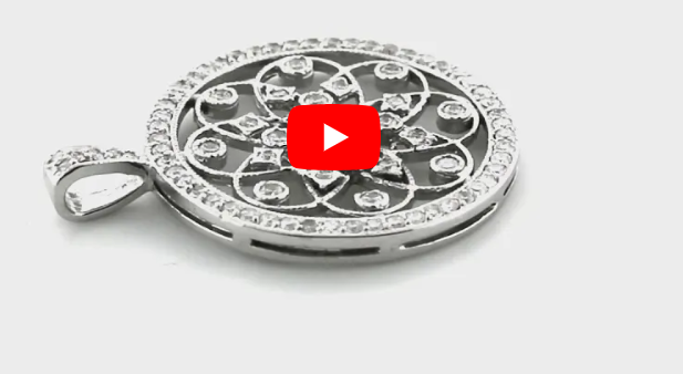 Floral Diamond Pendant 1 CT TW 14K White Gold DPEN006 - NorthandSouthJewelry