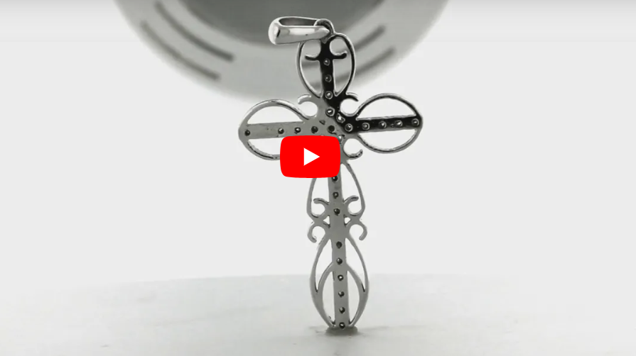 Enclosed Cross Diamond Pendant 0.34 CT TW 14K White Gold DPEN016 - NorthandSouthJewelry