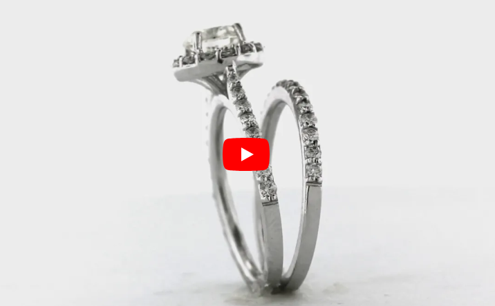 Diamond Engagement Ring Set 2.60 ct tw 14K White Gold DENG025 - NorthandSouthJewelry