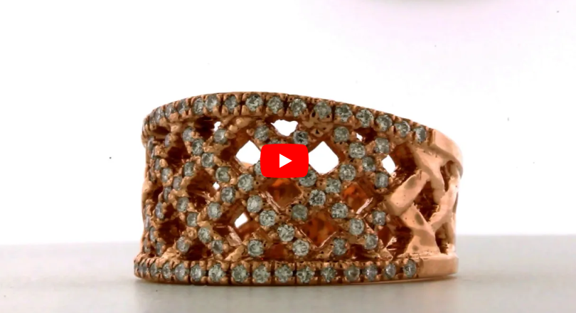 Weave Diamond Anniversary Band 0.73 ct tw Round-cut 14K Rose Gold BAN044 - NorthandSouthJewelry