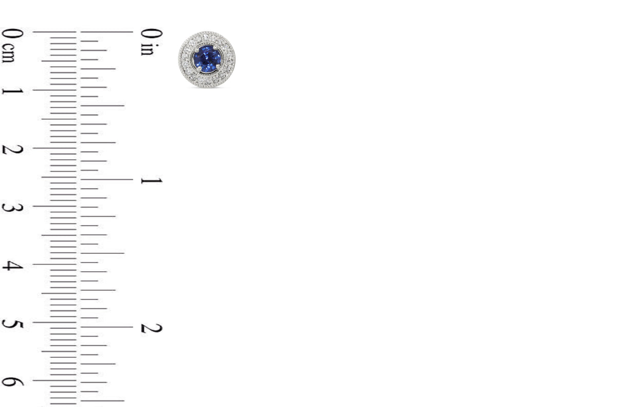 1.24 CT Ceylon Blue Sapphire Diamond Earring 0.35 CT TW Diamonds 14K White Gold SER001 - NorthandSouthJewelry