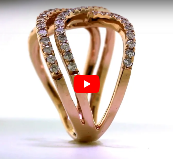 Interlocked Double Infinity Diamond Band 0.83 ct tw Round-cut 14K Rose Gold BAN022 - NorthandSouthJewelry