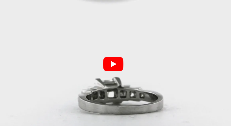 Bezel Princess Cut Diamond Engagement Ring 1.14 ct tw 950 Platinum DENG042 - NorthandSouthJewelry