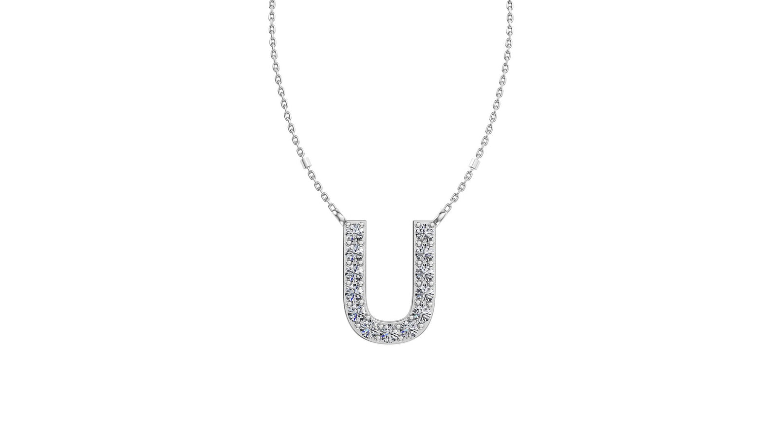 Initial U Diamond Pendant 14K Gold DIP021