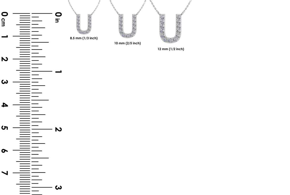 Initial U Diamond Pendant 14K Gold DIP021