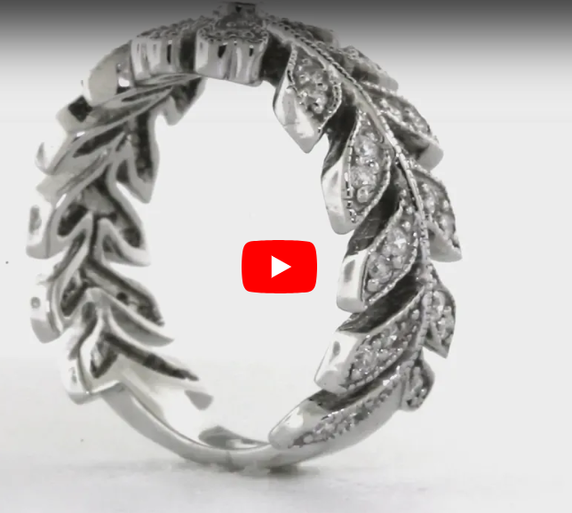 Diamond Anniversary Ring 0.62 ct tw Round-cut 14K White Gold BAN033 - NorthandSouthJewelry