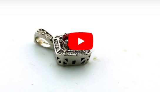 1.07 CT Pave Orange Sapphire Diamond Pendant OSPEN001 - NorthandSouthJewelry