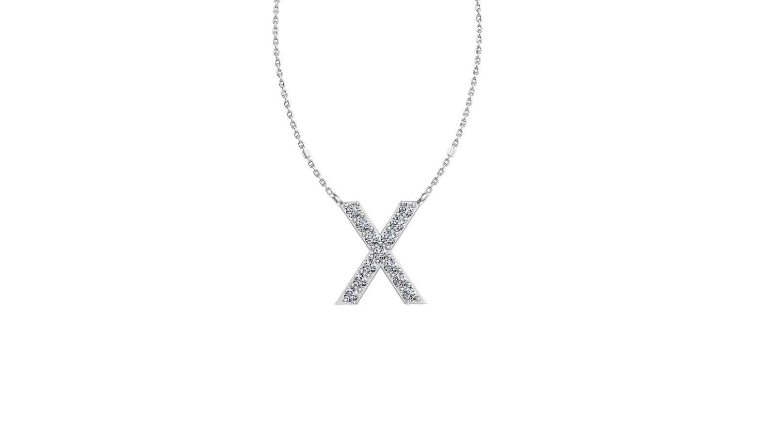 Initial X Diamond Pendant 14K Gold DIP024